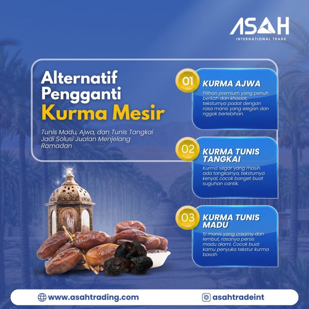 Alternatif Pengganti Kurma Mesir: Tunis Madu, Ajwa, dan Tunis Tangkai Jadi Solusi Jualan Menjelang Ramadan